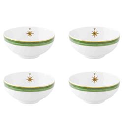 Amazonia Global Bazaar Green Porcelain Soup Bowl - Set of 4|