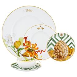 Amazonia Global Green Porcelain Tea Cup and Saucer - Set of 4|