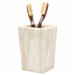 Pigeon and Poodle Athlone Modern Classic Beige Marble Brush Holder|