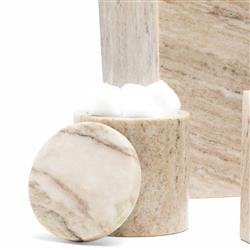 Pigeon and Poodle Athlone Modern Classic Beige Marble Canister|