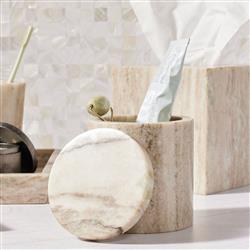 Pigeon and Poodle Athlone Modern Classic Beige Marble Canister|