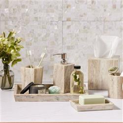 Pigeon and Poodle Athlone Modern Classic Beige Marble Soap Dish|