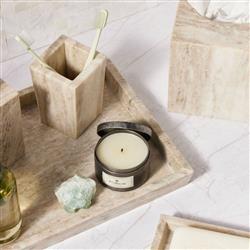 Pigeon and Poodle Athlone Modern Classic Beige Marble Tapered Tray - Set of 2|