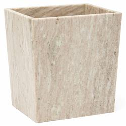 Pigeon and Poodle Athlone Modern Classic Beige Marble Waste Basket - Small|