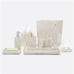 Pigeon and Poodle Cortona Coastal Beach Silver Shell Brush Holder|