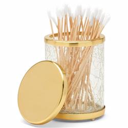 Pigeon and Poodle Pomaria Hollywood Gold Accent Clear Glass Canister - Small|