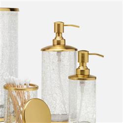 Pigeon and Poodle Pomaria Hollywood Gold Accent Clear Glass Soap Pump - Small|