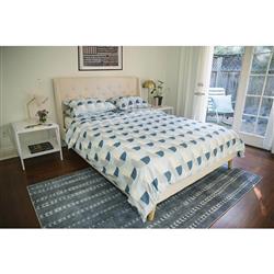 Jaime Coastal Beach Blue Patterned Rug - 7'6"x9'6"|
