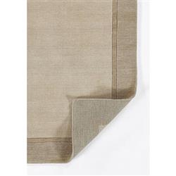 Luka Modern Classic Taupe Wool Border Solid Rug - 3'6"x5'6"|