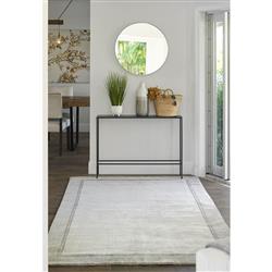 Luka Modern Classic Taupe Wool Border Solid Rug - 3'6"x5'6"|