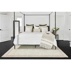 Luka Modern Classic Taupe Wool Border Solid Rug - 3'6"x5'6"|