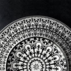 Casablanca Global Bazaar Black Porcelain Canape Plate - Set of 4|