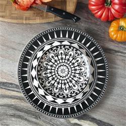 Casablanca Global Bazaar Black Porcelain Canape Plate - Set of 4|
