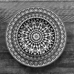 Casablanca Global Bazaar Black Porcelain Salad Plate|
