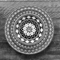 Casablanca Global Bazaar Black Porcelain Salad Plate|