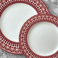 Casablanca Global Bazaar Crimson Porcelain Salad Plate|
