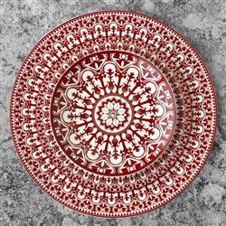 Casablanca Global Bazaar Crimson Porcelain Salad Plate|
