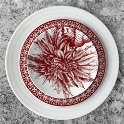 Casablanca Global Bazaar Crimson Porcelain Salad Plate|