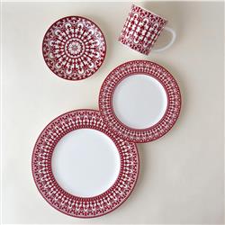Casablanca Global Bazaar Crimson Porcelain Salad Plate|
