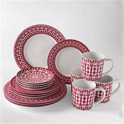 Casablanca Global Bazaar Crimson Porcelain Salad Plate|