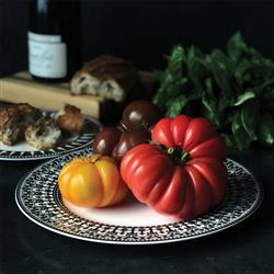 Casablanca Global Bazaar Black Porcelain Dinner Plate|