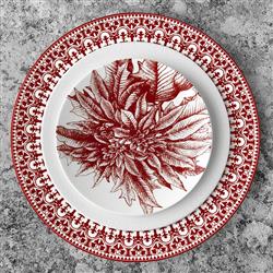 Casablanca Global Bazaar Crimson Porcelain Dinner Plate|