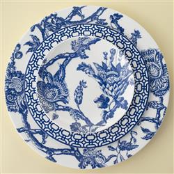 Arcadia Costal Beach Blue Floral Porcelain Dinner Plate|