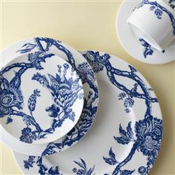 Arcadia Costal Beach Blue Floral Porcelain Dinner Plate|
