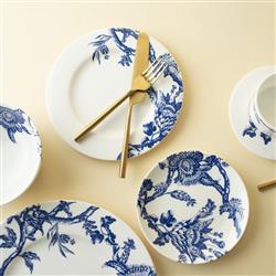Arcadia Costal Beach Blue Floral Porcelain Dinner Plate|