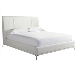 Jhay Modern Classic White Performance Upholstered Silver Metal Bed - King|