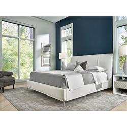 Jhay Modern Classic White Performance Upholstered Silver Metal Bed - King|