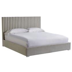 Veena Modern Grey Performance Upholstered White Wood Wall Tufted Bed - Queen|