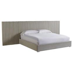 Veena Modern Grey Performance Upholstered White Wood Wall Tufted Panel Bed - Queen|