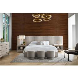 Luke Modern Classic White Stone Top Silver Metal Base 2 Drawer Nightstand|