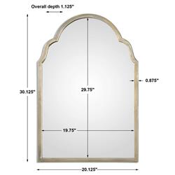 Ryan French Country Antique Silver Metal Arch Wall Mirror|