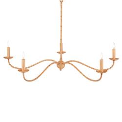 Aelle Coastal Beach Brown Rattan Painted Metal Candle Style Chandelier - Small|