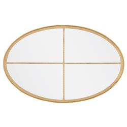 Century Logan Modern Classic Clear Tempered Glass Brass Metal Oval Coffee Table|