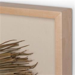 Daisy Coastal Beach Light Brown Wood Natural Seagrass Mixed Media|