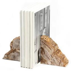 Conor Coastal Beige Accent Brown Wood Bookends|