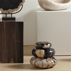 Conor Rustic Black Accent Brown Wood Decorative Sculpture - Set of 3|