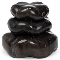 Conor Rustic Black Accent Brown Wood Decorative Sculpture - Set of 3|