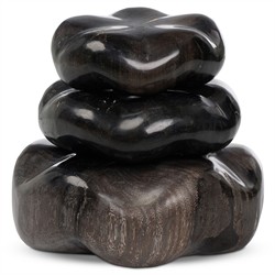 Conor Rustic Black Accent Brown Wood Decorative Sculpture - Set of 3|