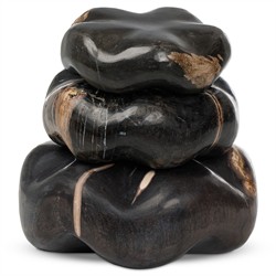 Conor Rustic Black Accent Brown Wood Decorative Sculpture - Set of 3|