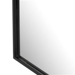 Alexis Industrial Loft Black Metal Square Wall Mirror|