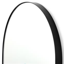 Rinna Industrial Loft Black Iron Frame Clear Glass Arched Floor Mirror|