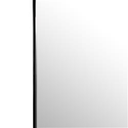 Rinna Industrial Loft Black Iron Frame Clear Glass Arched Floor Mirror|