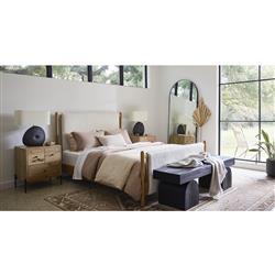 Rinna Industrial Loft Black Iron Frame Clear Glass Arched Floor Mirror|