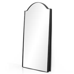 Alexis Industrial Black Metal Rectangular Floor Mirror|