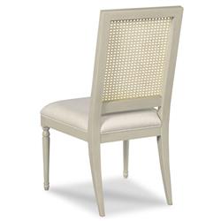 Collette French Upholstered Seat Graystone Wood Cane Back Dining Chair|