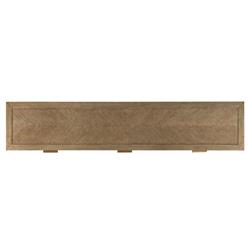 Gibson Rustic Lodge Vintage Brown Oak Brass Rectangular Console Table|
